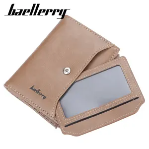 Baellerry กระเป๋าสตางค์ผู้ชายแบบซิปสั้น,กระเป๋าใส่บัตรมาใหม่คลิปหนีบเงิน