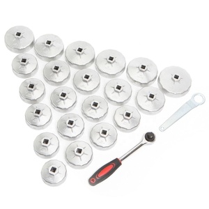 Outils automobiles, jeu de clés à filtre à huile en alliage d'aluminium de 23 pièces avec étui pour le changement d'huile moteur universel - Product Image 3