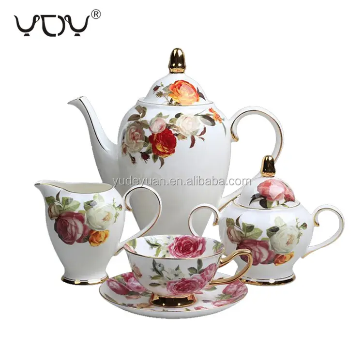 Europese Afternoon Tea Custom Relatiegeschenk Doos 15Pcs Vergulde Koffie Thee Sets