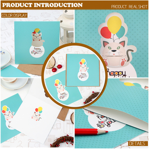 Biglietto <span class=keywords><strong>di</strong></span> <span class=keywords><strong>auguri</strong></span> per il regalo per il gatto <span class=keywords><strong>di</strong></span> <span class=keywords><strong>buon</strong></span> <span class=keywords><strong>compleanno</strong></span> Design nuovo e carino - Product Image 3