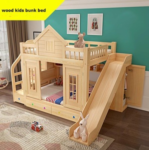 European Design Blue Pine Solid Wood Convertible Multifunction Wooden Princess <strong>Bunk</strong> <strong>Bed</strong> Kids <strong>Bunk</strong> <strong>Bed</strong> With Slide And Table - Product Image 6