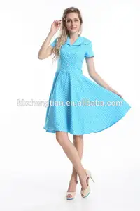 más barato 2014 bestdress 50s bule rockabilly vintage vestido vestido 1092