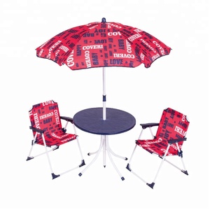 Ensemble de Patio de jardin pour enfants, Table de pique-nique avec parapluie 2 chaises pour enfants 1 table 1 <span class=keywords><strong>Parasol</strong></span> - Product Image 2