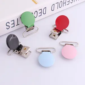 Colors Enamel Round LEAD and NICKLE Free Suspender Clips Plastic Pacifier Dummy Clip