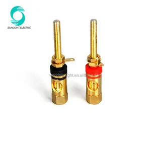 64mm length 4mm screw diameter high quality audio gold plated speaker terminal binding post