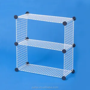 DIY assembly chidren toys storage organizer metal wire cube holder rack