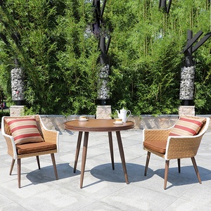 De mimbre al aire libre muebles de ocio Patio jardín <span class=keywords><strong>Bistro</strong></span> silla de mimbre y de mesa - Product Image 3