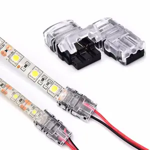 방수 SMD 5050 5630 LED 테이프 빛 연결 도체 2pin LED 스트립 와이어 커넥터 8/10mm 단일 색상