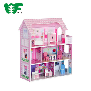 WEIFU 3 <span class=keywords><strong>pisos</strong></span> de madera de los niños grandes de Casa de muñeca con mucho muebles - Product Image 1