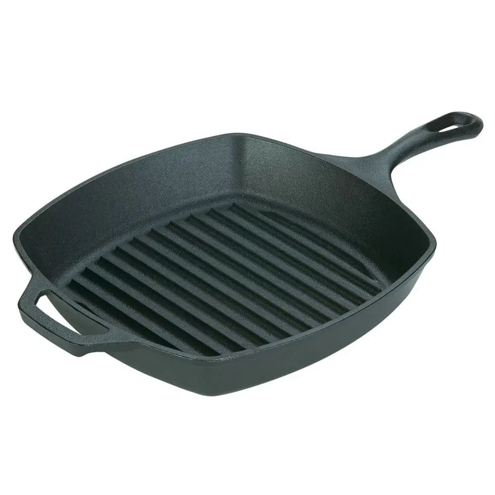 Cast Iron Square Fat Free Fryer/Grill Pan 10.5"X10.5"