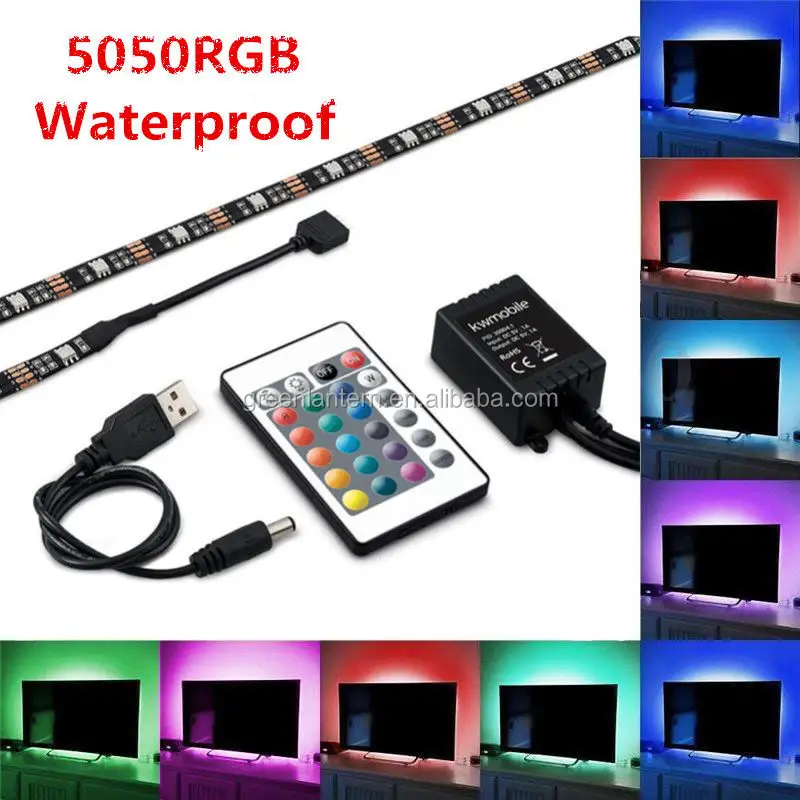 LED RGB Stripe TV background strip light led flexible strip 5V USB SMD5050 RGB Light Colour Changing Tape Cabinet TV