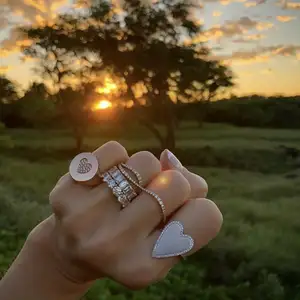2023情人节礼物大心形戒指独特设计全指女性礼物珠宝订婚承诺戒指