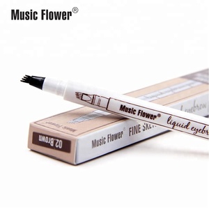 Etiqueta Privada ceja lápiz música flor 4 colores fina bosquejo microblading cejas lápiz líquido tatuaje - Product Image 3
