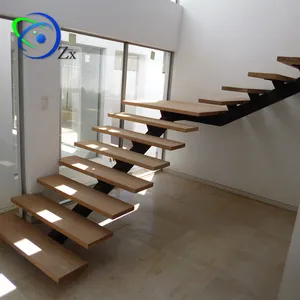 Stainless Steel Handrail Interior Easy Installation Stairs Double Stinger Stair For Curved Staircase