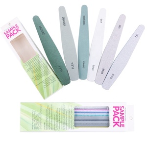 Customized Private Logo 6pcs/set Nail Files Double Color Wooden Mini Buffer Sanding Disposable Manicure Tools Promotion