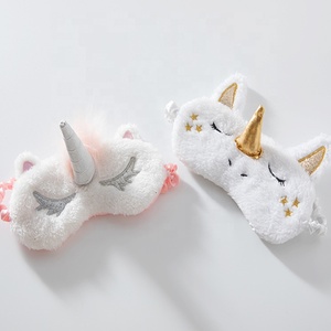 Popular Light Blocking Blindfold Pink/White Unicorn Plush Eye Mask <span class=keywords><strong>para</strong></span> <span class=keywords><strong>dormir</strong></span> - Product Image 2