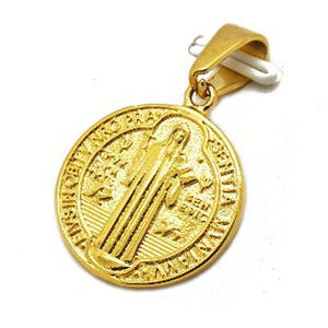 Olivia Muslim Perak Perhiasan Medalla San Benito Liontin Medali <span class=keywords><strong>St</strong></span> Benedict Baja Tahan Karat