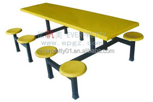 <strong>Cheap</strong> School Canteen Room <strong>Dining</strong> <strong>Table</strong> Metal Frame Cafeteria <strong>Table</strong> and Chair Sets with 4 Chairs - Product Image 3