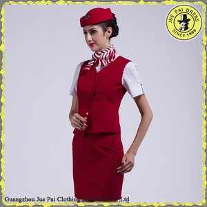 Chaleco y falda de uniforme de <span class=keywords><strong>azafata</strong></span> de aerolínea naranja - Product Image 4