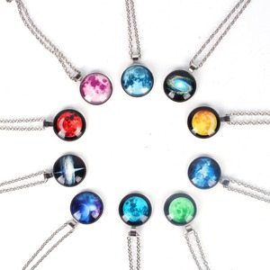 Collar con Colgante de Luna <span class=keywords><strong>Aurora</strong></span> Boreal de Múltiples Colores, Estilo Bohemia, Cadena de Eslabones de Aleación con Forma de Ancla, para Mujer, Brillo de Año Nuevo - Product Image 2