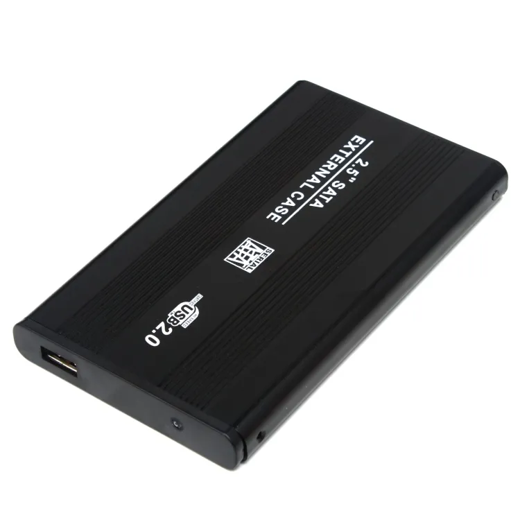 Casing Hard Disk Drive, USB 2.0 SATA HD HDD Hard Disk Drive Lampiran Kotak Casing Eksternal 2.5 Inci Aluminium Hard Drive untuk PC Laptop Desktop