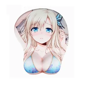 Fashion Gift Cartoon 3D Silicone Breast Mouse Pad with Wrist Rest Japan Korea Anime Mouse pad