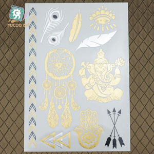 Dreamcacher สติกเกอร์โลหะสีทองกันน้ำสำหรับผู้หญิงลายสักชั่วคราว - Product Image 6