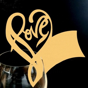 Love Laser Cut Wedding <strong>Table</strong> <strong>Cards</strong> Place <strong>Card</strong> for Wine Glass Paper Party Supplies - Product Image 3