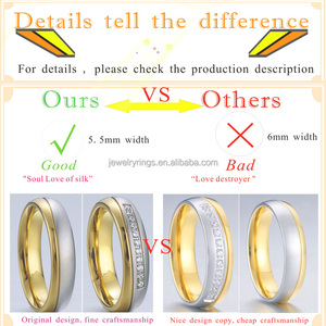 Anelli per Coppie in Acciaio Inossidabile 316L Placcato Oro 18K, Fedi Nuziali Classiche Armoniche per Matrimoni e Fidanzamenti, per Uomo e Donna - Product Image 4