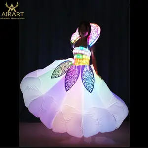 Giant inflatable led flower costume for ladies flower dance wear