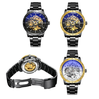 Montre mécanique automatique pour hommes, squelette de luxe, nouveau Design personnalisé, tout en acier inoxydable