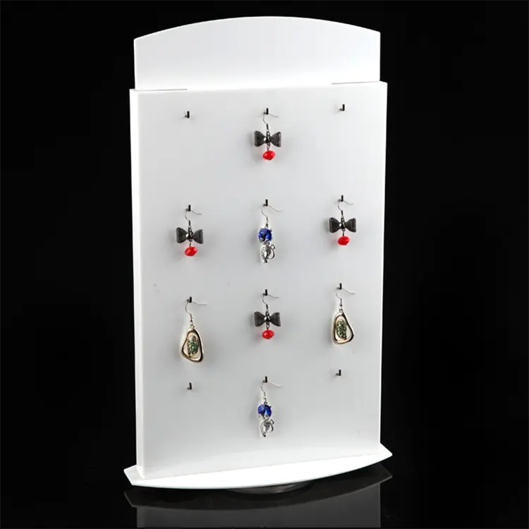 Rotating Acrylic jewelry display earring display holder with hooks