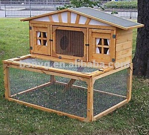 Large Wooden <strong>Rabbit</strong> House With <strong>Run</strong> - Product Image 1
