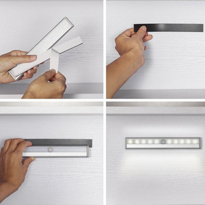 10 LED noche luz automático on/off stick-on anywhere batería inalámbrica LED sensor de movimiento luz de la escalera - Product Image 4