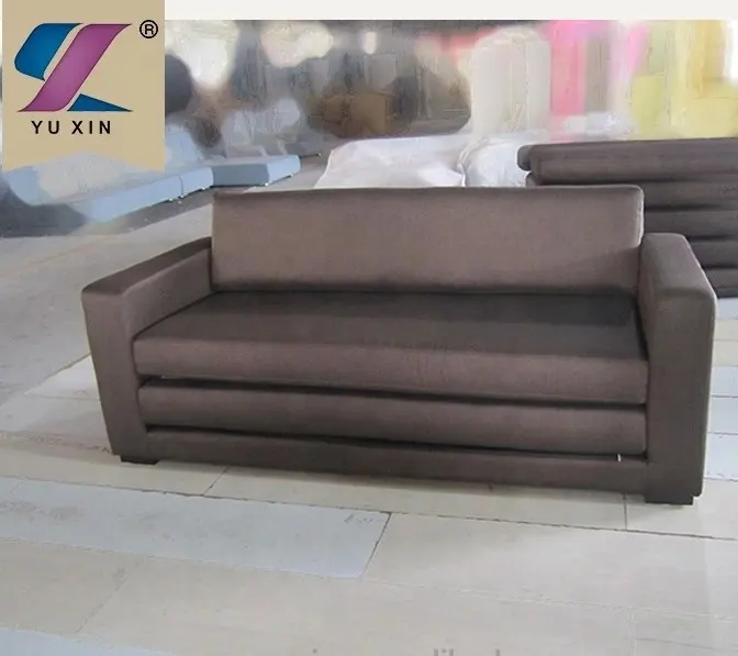 Có Thể Điều Chỉnh Chức Năng Brown Upholstered Cube Ghế Sofa Hiện Đại Kiêm Giường Cho 2 Chỗ Ngồi