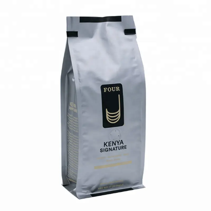 16 Oz Blok Bodem Side Gusseted Zak Koffieboon Verpakking Zak/Koffie Verpakking Zak/Koffie Zak Met Klep en Rits