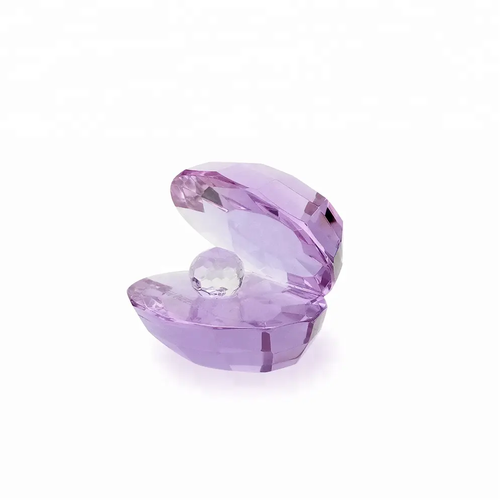 Unique Design Purple Crystal Clam High Quality Crystal Wedding Gifts,Crystal Clam,Crystal Sea Shells Mussel With Pearl