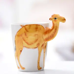 Tazas de cerámica personalizadas en forma de Camel, tazas de té de dibujos animados en 3D