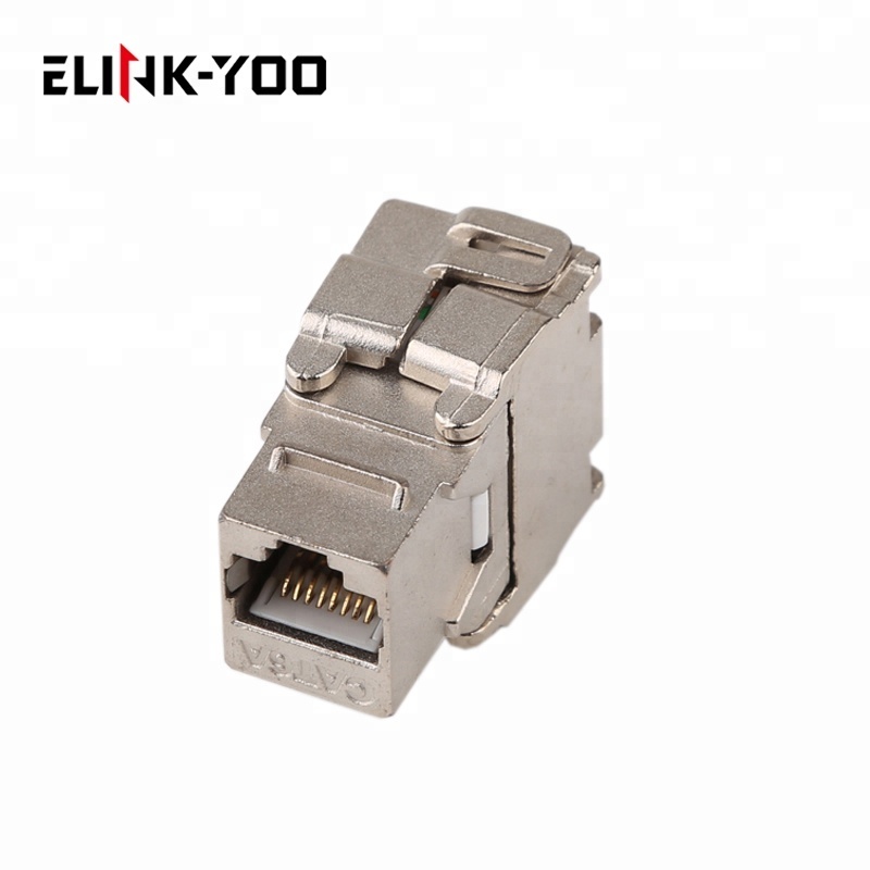 Металлический домкрат keystone jack FTP/STP cat6a 180 градусов, Инструмент свободного серебристого цвета