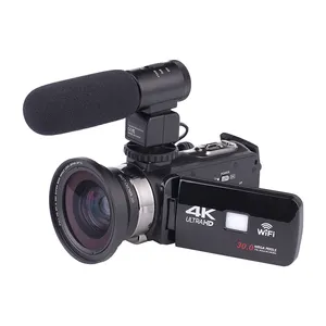 Vídeo digital profissional full hd, filmadora dv 3 polegadas, tela sensível ao toque, infravermelho, visão noturna com zoom digital 16x, 4k