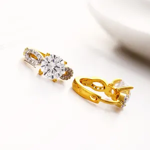 Xuping 24K gold Hoop Earrings Jewelry Fashion Manufacturer Wholesale Earrings for women