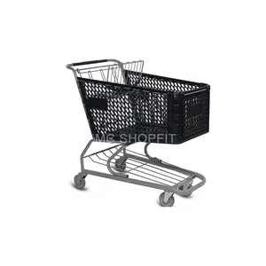 Half plastic supermarket shopping trolley Grocery Shopping Cart with plastic basket