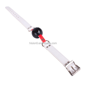 SM Bondage Kiềm Chế Lưới Nhựa Bóng Gag Đỏ Chung Da Trắng Vành Đai Miệng Gag - Product Image 4