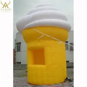 Tienda inflable con forma de helado para puesto de aperitivos, cabina inflable gigante para helados