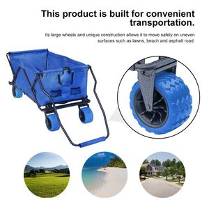 Chariot à roulettes bleu haute capacité, chariot de nourriture, chariot de vente au détail, chariot pliable robuste, chariot pliable pour le jardin - Product Image 5