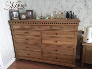 Exporting European Living Room Cabinet French Style Solid Oak Wooden <strong>Storage</strong> <strong>Chest</strong> of 8 Drawers Tallboy - Product Image 2