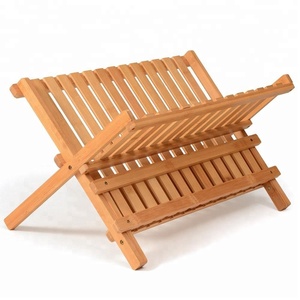 Estante plegable <span class=keywords><strong>de</strong></span> bambú para cocina, <span class=keywords><strong>escurridor</strong></span> <span class=keywords><strong>de</strong></span> <span class=keywords><strong>platos</strong></span>, bastidores <span class=keywords><strong>de</strong></span> placa <span class=keywords><strong>de</strong></span> madera - Product Image 2