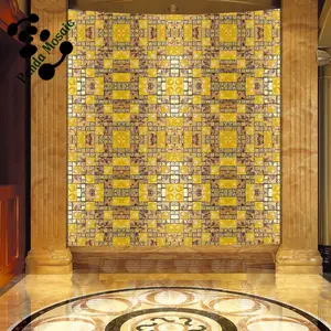 SMP24 Thiết Kế Mới Nhất Trang Trí Tường Gạch Lát Sàn Glass Mix Gốm Mosaic Carioca Vàng Granite Countertop Và Tile - Product Image 1