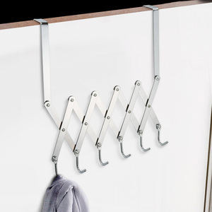 Crochet de <span class=keywords><strong>porte</strong></span> pliable matériau métallique sur la <span class=keywords><strong>porte</strong></span>, support de suspension d'articles divers à l'extérieur Six crochets crochet de manteau <span class=keywords><strong>porte</strong></span>-serviettes - Product Image 2