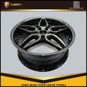 ZUMBO A0076 Noir Machine Visage Avec Chrome Lèvre En Acier Inoxydable Voiture 22 "Jantes En Alliage Jantes - Product Image 3